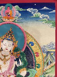 Buddhist Hand Painted Thangka Of Vajrasattva, [real Gold], Lamas Art