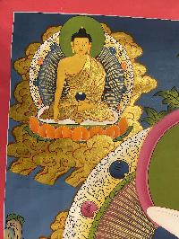 Buddhist Hand Painted Thangka Of Samantabhadra, [real Gold], Lamas Art