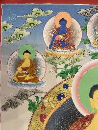 Buddhist Hand Painted Thangka Of Shakyamuni Buddha, [real Gold], Lamas Art