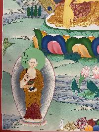 Buddhist Hand Painted Thangka Of Shakyamuni Buddha, [real Gold], Lamas Art