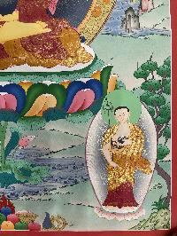 Buddhist Hand Painted Thangka Of Shakyamuni Buddha, [real Gold], Lamas Art