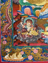 Buddhist Hand Painted Thangka Of Pancha Kuber, Five Jambhala, [real Gold], Lamas Art