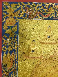 Buddhist Hand Painted Thangka Of Sahasrabhuja Avalokitesvara, [real Gold], Lamas Art