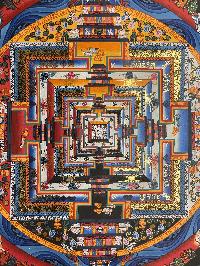 Buddhist Hand Painted Thangka Of Kalachakra Mandala, Lamasart], [square Mandala]