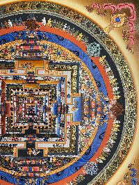 Buddhist Hand Painted Thangka Of Kalachakra Mandala, Lamasart], [square Mandala]