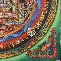 Buddhist Hand Painted Thangka Of Kalachakra Mandala, Lamasart], [square Mandala]