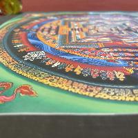 Buddhist Hand Painted Thangka Of Kalachakra Mandala, Lamasart], [square Mandala]