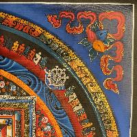 Buddhist Hand Painted Thangka Of Kalachakra Mandala, Lamasart], [square Mandala]