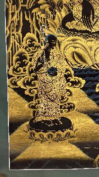 Buddhist Hand Painted Thangka Of Shakyamuni Buddha, [real Gold], Lamas Art