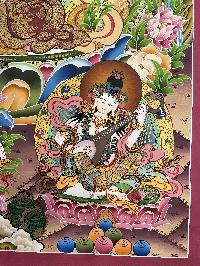 Buddhist Hand Painted Thangka Of Green Tara, [real Gold], Lamas Art