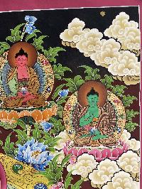 Buddhist Hand Painted Thangka Of Green Tara, [real Gold], Lamas Art