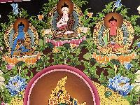 Buddhist Hand Painted Thangka Of Green Tara, [real Gold], Lamas Art