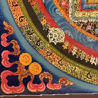 Buddhist Hand Painted Thangka Of Kalachakra Mandala, [real Gold] Lamasart], [square Mandala]