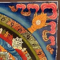 Buddhist Hand Painted Thangka Of Kalachakra Mandala, [real Gold] Lamasart], [square Mandala]