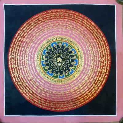 [stock Clearance], Hand Painted Mantra Mandala, [square Mandala]