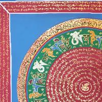 [stock Clearance], Buddhist Hand Painted Mantra Mandala, [square Mandala]