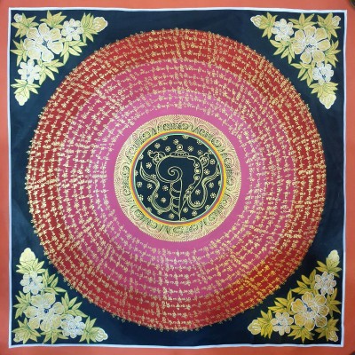 [stock Clearance], Hand Painted Mantra Mandala, [square Mandala]