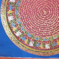 [stock Clearance], Buddhist Hand Painted Mantra Mandala, [square Mandala]