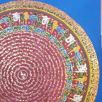 [stock Clearance], Buddhist Hand Painted Mantra Mandala, [square Mandala]