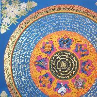 [stock Clearance], Buddhist Hand Painted Mantra Mandala, [heavily, [square Mandala]