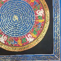 [stock Clearance], Hand Painted Mantra Mandala, [heavily, [square Mandala]