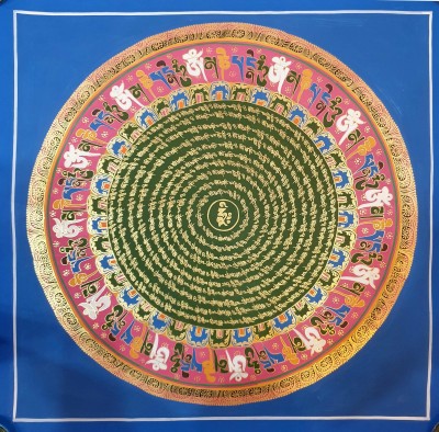 [stock Clearance], Hand Painted Mantra Mandala, [heavily, [square Mandala]