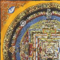 Buddhist Hand Painted Thangka Of Mandala, Lamas Art, [square Mandala]