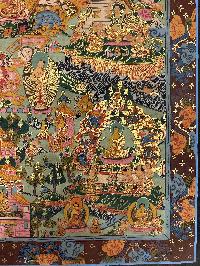 Buddhist Hand Painted Thangka Of Buddha Life Story, Lamas Art