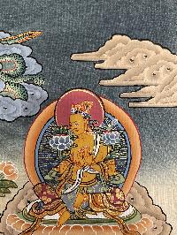 Buddhist Hand Painted Thangka Of Jambhala Namtose, [real Gold], Lamas Art With Various Gods