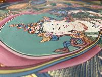 Buddhist Hand Painted Thangka Of Avalokiteshvara Or Chenrezig, [real Gold], Lama`s Art, Three Great Bodhisattvas