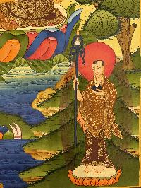 Buddhist Hand Painted Thangka Of Shakyamuni Buddha, [real Gold], Lama`s Art