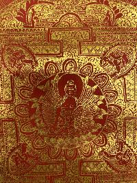 Buddhist Hand Painted Thangka Of Buddha Mandala, [real Gold], Lamas Art