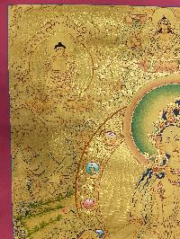 Buddhist Hand Painted Thangka Of White Tara, [real Gold], Lama`s Art