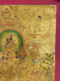 Buddhist Hand Painted Thangka Of White Tara, [real Gold], Lama`s Art