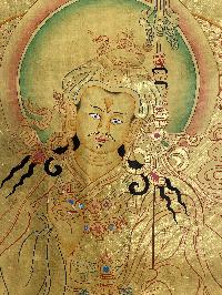 Buddhist Hand Painted Thangka Of Padmasambhava, [real Gold], Lama`s Art