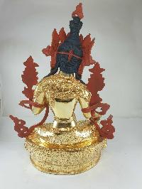 [traditional Style], Buddhist Statue Of Green Tara, [full Fire Gold Plated], With [painted Face]