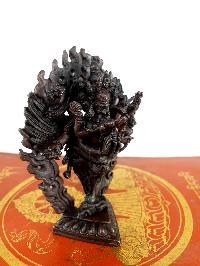 Buddhist Statue Of Vajrakilaya - Dorje Phurba Phurba Mahakala, [chocolate Oxidized]