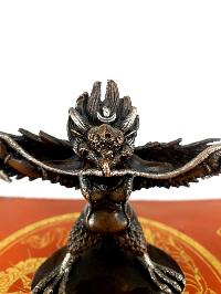 Garuda Statue, Buddhist Statue, [silver And Chocolate Oxidized]