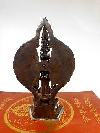 Buddhist Statue Of Sahasrabhuja Avalokitesvara, [silver And Chocolate Oxidized]