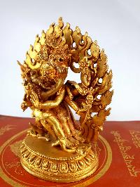 Buddhist Statue Of Vajrakilaya - Dorje Phurba, [full Gold Plated]