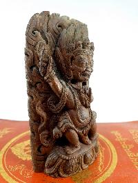 Statue Of Vajrapani [chana Dorje], [chana Dorje], Wooden [hand Carved]