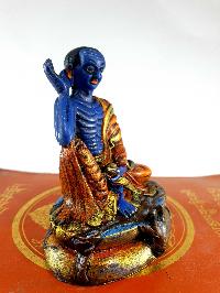 Resin Statue Of Milarepa [traditional Color Painted], [blue, Yellow]