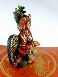 Resin Statue Of Naga Kanya [traditional Color Painted], [mix Color]