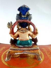 Resin Statue Of Ganesh [traditional Color Painted], [white And Green]