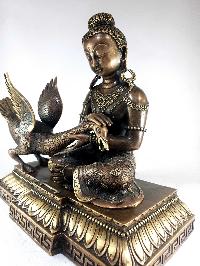 Siddhartha Gautam Buddha With Swan, [antique Finishing], [hq Brass] Statue