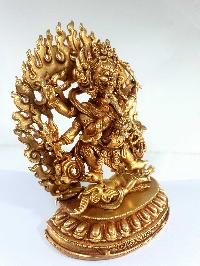 Buddhist Statue Of Black Mahakala, [full Gold Plated], [fine Quality]