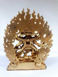 Buddhist Statue Of Black Mahakala, [full Gold Plated], [fine Quality]