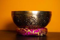 Fine Carving Singing Bowl [jambati], With [chenrezig], [etching Carving]