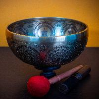 Fine Carving Singing Bowl [jambati], With [ashtamangala], [etching Carving]