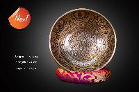 Fine Carving Singing Bowl [jambati], With [ashtamangala], [etching Carving]